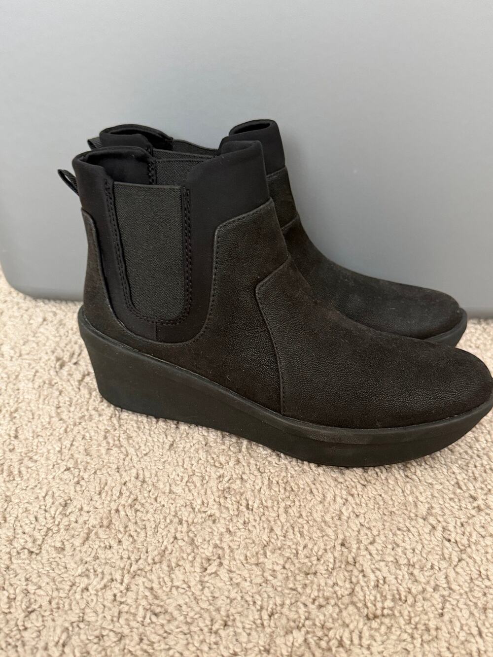 Clarks Step Rose Sun Chelsea Boots Black Cloudsteppers OrthoLite Size 7
